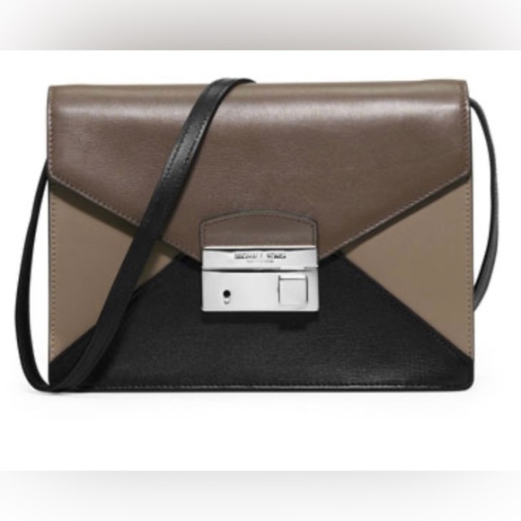 Michael Kors Collection Gia Medium Tricolor Crossbody Bag, Elephant - Picture 2 of 15